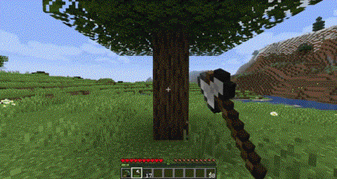 我的世界手机版怎么砍树[图1]